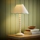 image 3 of ValueLights Bobble Cream Table Lamp Green Trim Scallop Shade & Bulb | Cream | Green