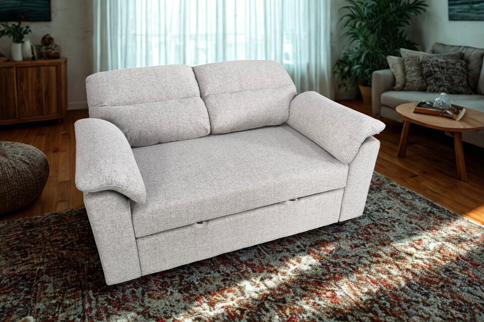 image 1 of Vico 2 Seater Sofa Bed in Grey, Silver or Beige | Silver | One Size