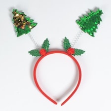 Sequin Festive Trees Headband Bopper Christmas Fancy Dress