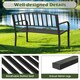 image 3 of COSTWAY Outdoor Bench 127cm Garden Loveseat with Backrest Black