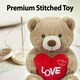 image 2 of Bear Soft Toy Brown 34cm Sitting Bear Plush With Red Love Heart Cuddly Toy
