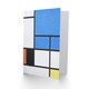 image 2 of Piet Mondrian Art Card Large Blue Plane Red Black Yellow Gray
