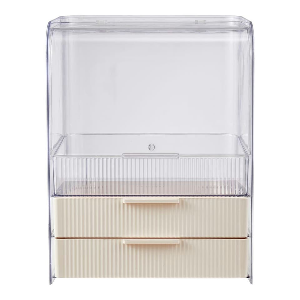 image 1 of Living and Home 3-Tier Transparent Cosmetics Storage Organizer