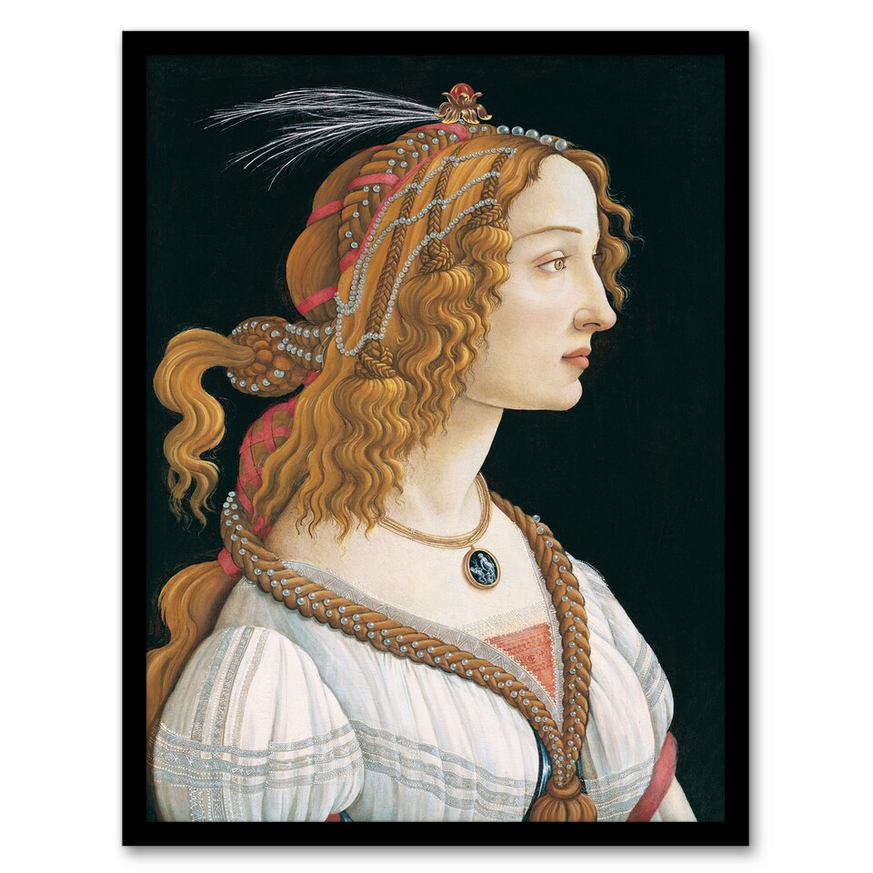 image 1 of Sandro Botticelli Framed Wall Art Print Idealized Portrait of a Lady Home Décor