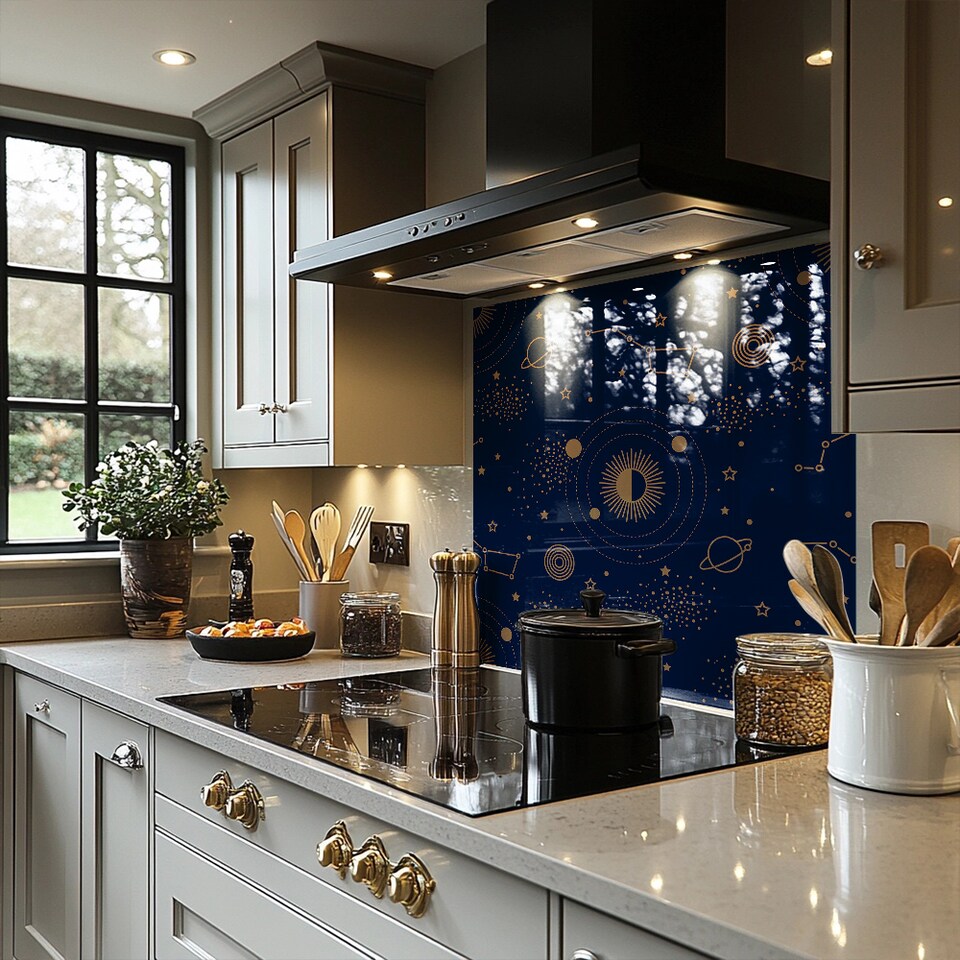 image 1 of Magic Night Sky Map Splash Back | White