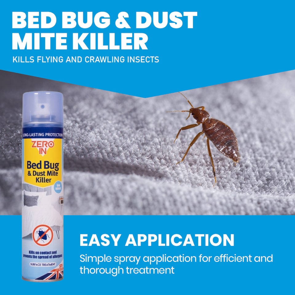 image 1 of Zero In Bed Bug and Dust Mite Killer Spray Household Pest Control 300ml