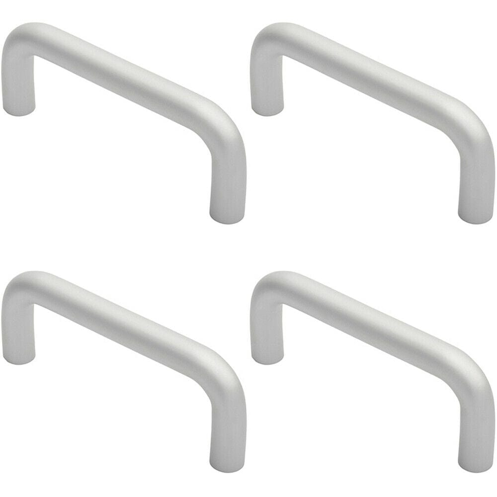 Loops 4x Rounded D Shaped Bar Handle 150mm x 19mm Diameter Satin Anodised Aluminium