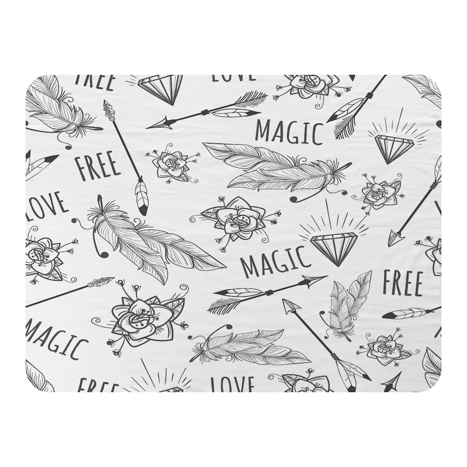 image 1 of Tribal Feathers Arrows And Diamonds Blanket | Multi