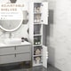 image 4 of kleankin High Gloss Bathroom Cabinet, Free Standing Storage Cupboard with Doors and Adjustable Shelves, White