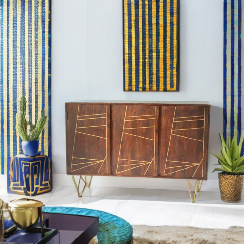 image 1 of Large Sideboard with 3 Doors Bishop Dark Mango Brown
