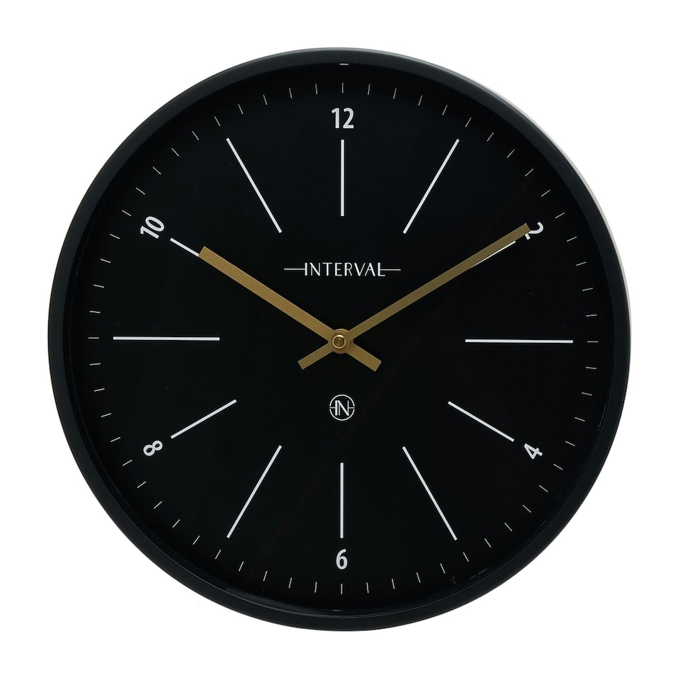 image 1 of Interval Metal Wall Clock 32cm - Black Black