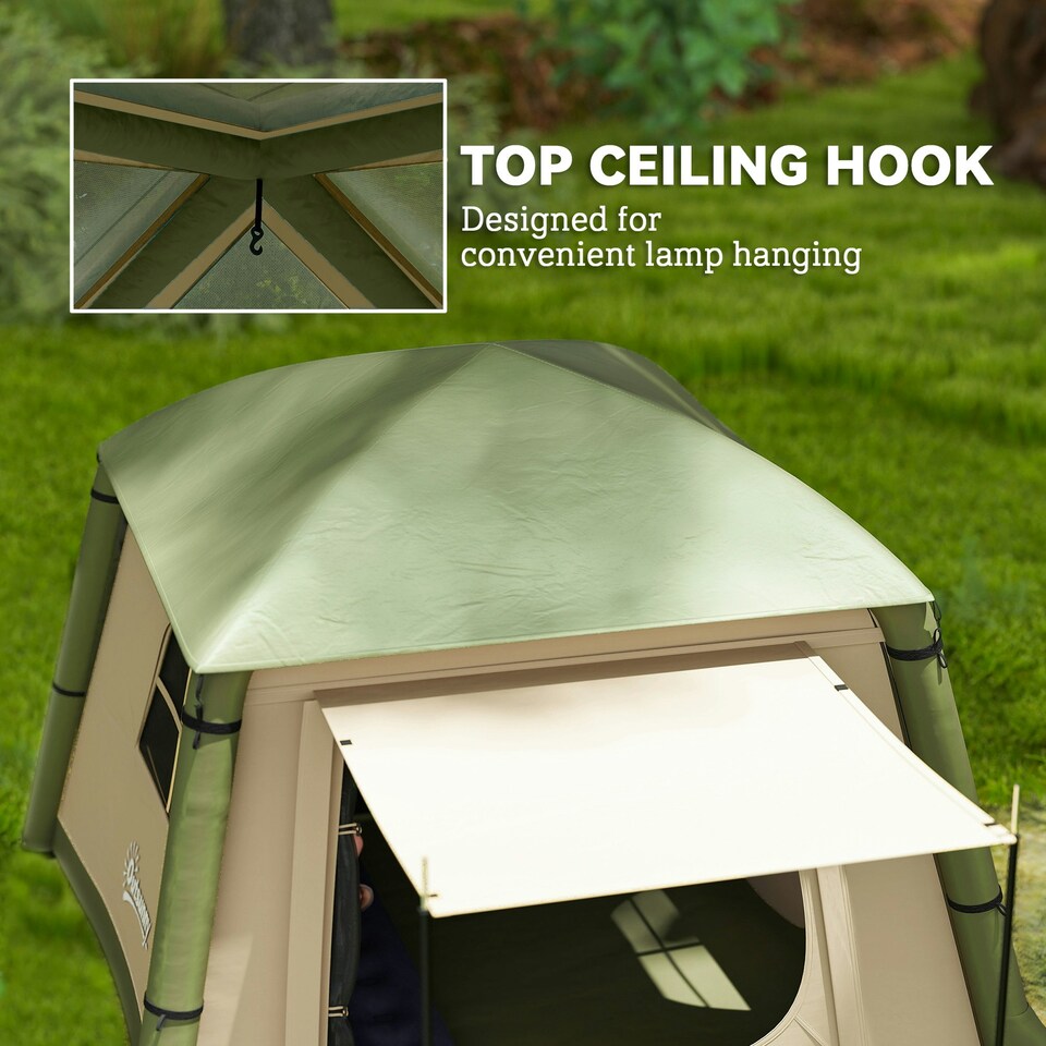 image 1 of Outsunny Inflatable Camping Tent, Easy Setup 2 Man Tent 