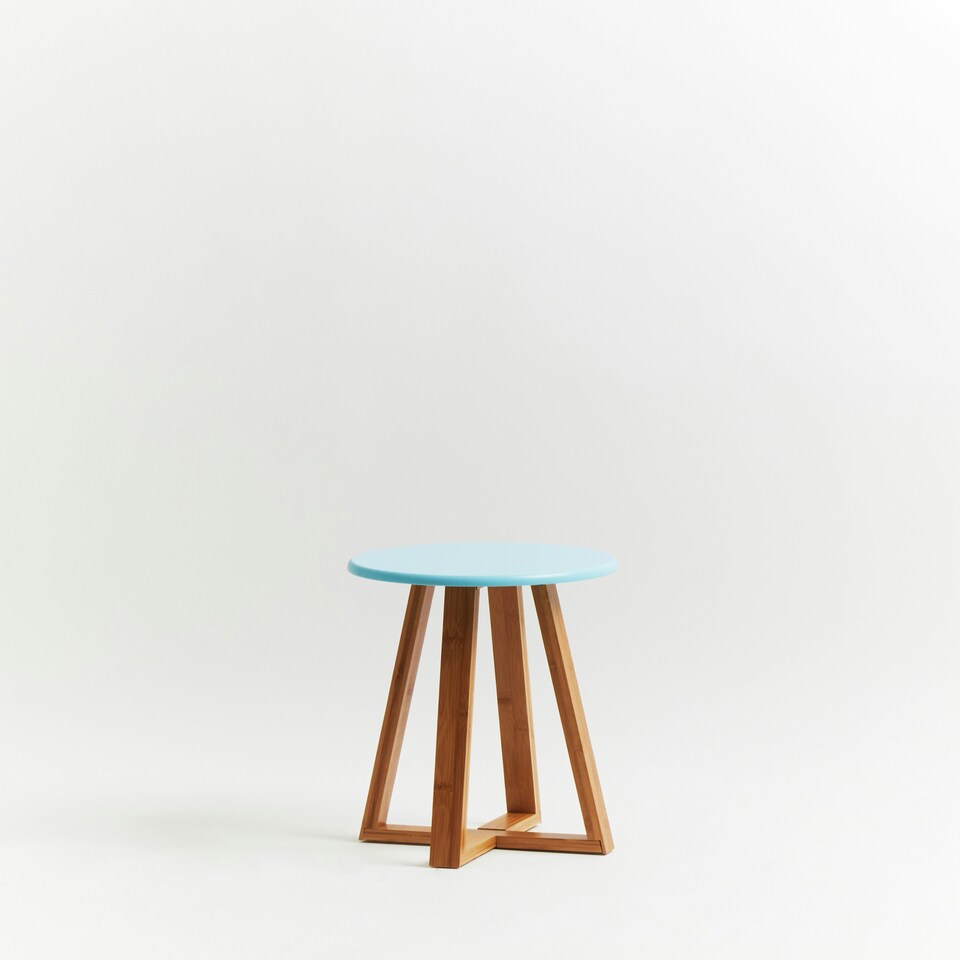 image 1 of Interiors by Premier Viborg Blue Bamboo Round Stool