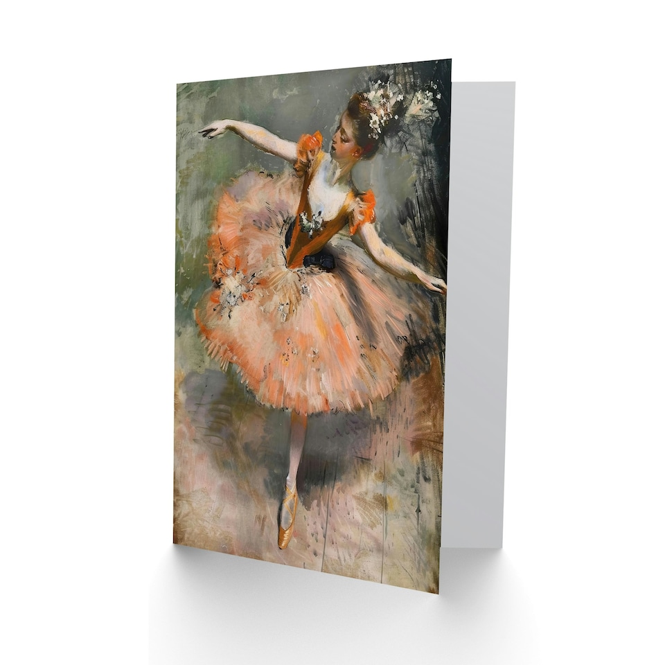 image 1 of Ballerina Arabesque Pose Edgar Degas Him Her Birthday Card