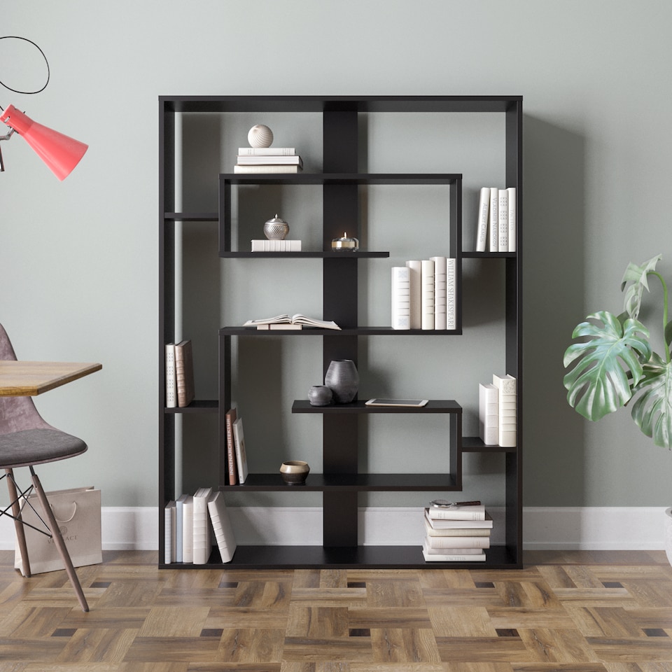 image 1 of Decorotika Esteban Geometric Bookcase | Black