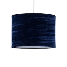 Navy Blue Crushed Velvet 25cm Pendant Lightshade | Blue | Medium | 1