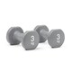 image 1 of Reebok 3kg Vinyl-Coated Cast Iron Dumbbell Pair, Grey, Anti-roll Design | Multi | Grey | 6.2KILOGRAMS