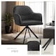 image 4 of Lounge Armchair Living Room Accent Chair 360 Swivel Slim Steel Legs Velvet Fabric | Black | black/black | 6