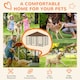 image 3 of PawHut Outdoor Dog House Kennel with Canopy Top & Lock Rotating Bowl Holder