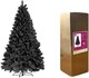 image 3 of 7FT Black Bushy Imperial Pine Artificial Deluxe Christmas Tree Hinged Branches | Black | 7.5ft