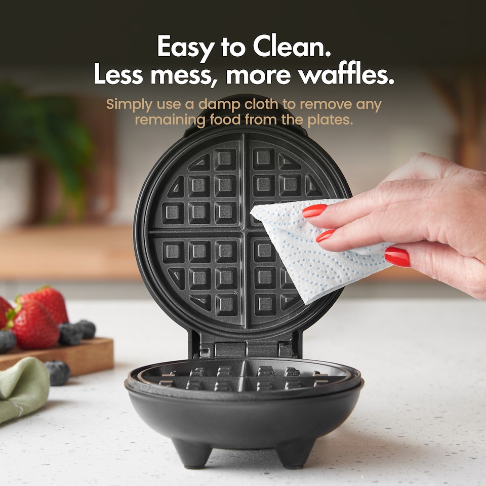 image 1 of Vonshef Mini Waffle Maker with 12.5cm Non Stick Plates 600W