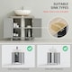 image 3 of kleankin Bathroom Pedestal Under Sink Cabinet with Adjustable Shelf, Grey Grey
