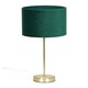 image 3 of ValueLights Charlie Gold Table Lamp Green Velvet Shade 