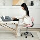 image 2 of HOMCOM Rolling Stool with Backrest, Wheels Pink