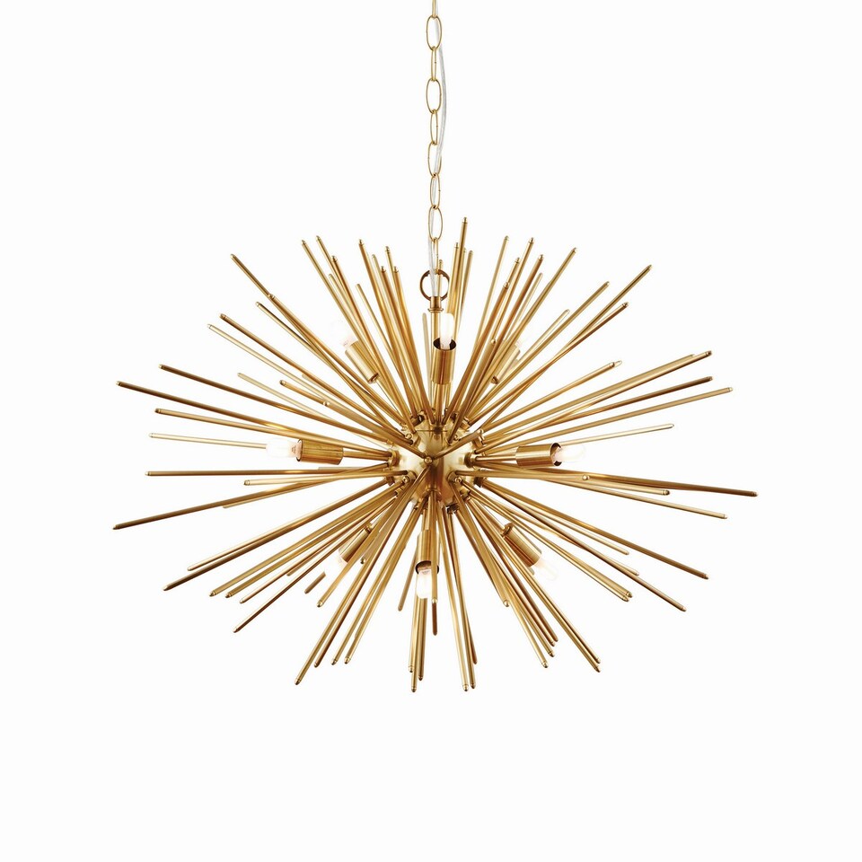 image 1 of Orta 9 Light Spherical Pendant Satin Brushed Gold Plate, G9