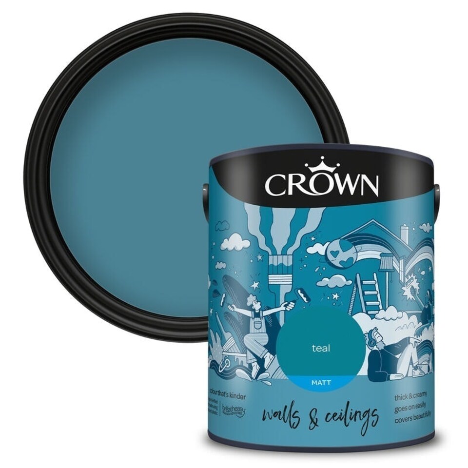 image 1 of Crown Matt Emulsion Teal 5L