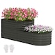 image 9 of Outsunny 2-Tier Galvanised Raised Garden Bed with Safety Edging | Green | 150L x 60W x 57Hcm