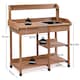 image 3 of Yaheetech Outdoor Garden Potting Bench with Sink | Brown | One Size