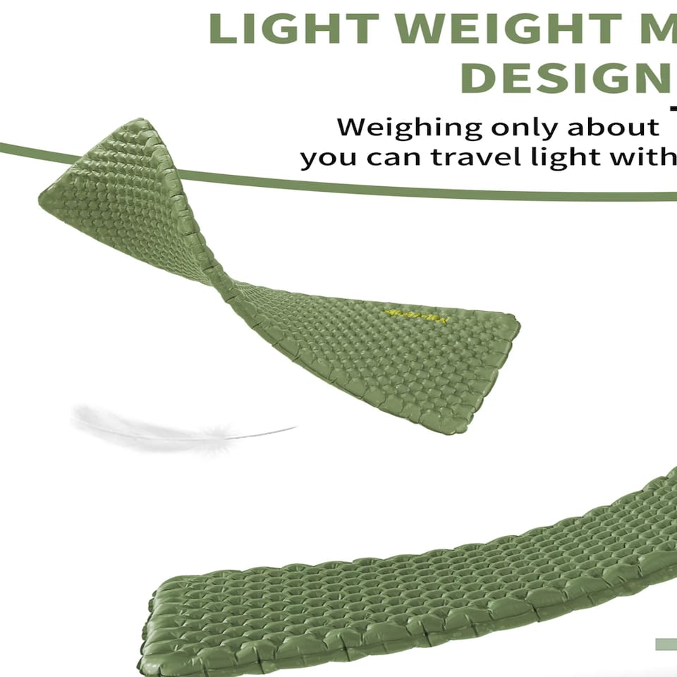 image 1 of TuYe 4.6 Ultralight Inflatable Square Mattress | Green | Army Green | Long