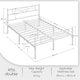 image 3 of Yaheetech Metal Platform Bed Frame with Cloud-inspired Design Headboard Antique White, 4ft6 Double