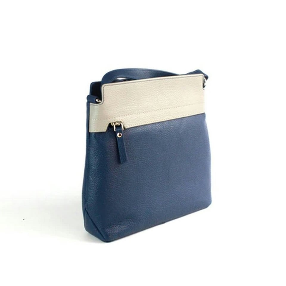 image 1 of Eastern Counties Leather Womens/Ladies Opal Leather Handbag - Ink/Grey - One Size | Blue