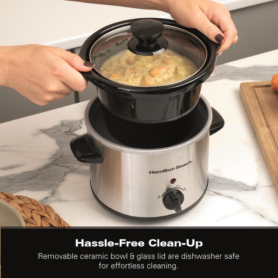 image 1 of Hamilton Beach 'The Mighty Mini' 1.8L Silver Slow Cooker