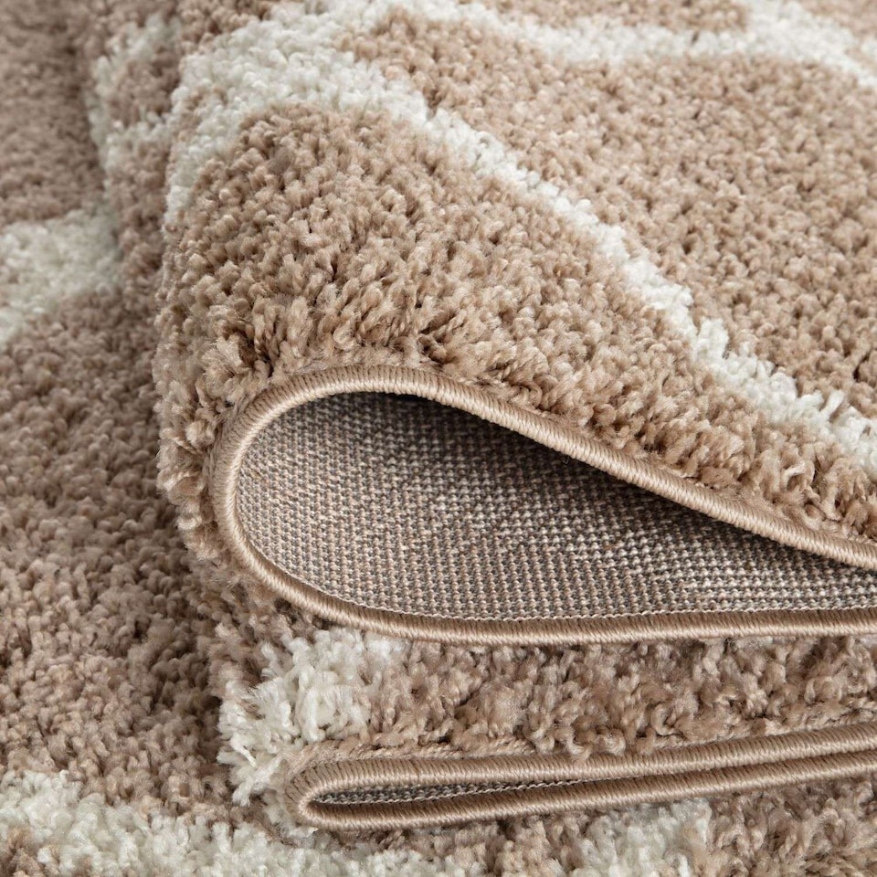 image 1 of The Rugs Moroccan Collection Soft High Pile Shaggy Lattice Floor Rugs and Runners Living Room