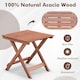 image 7 of COSTWAY Wooden Side Table Folding End Table Slatted Tabletop Brown