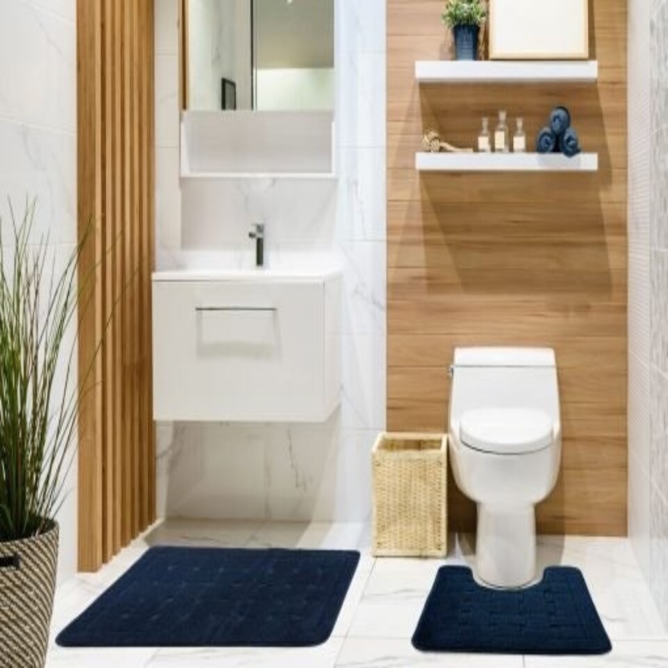 image 1 of Shades Collection 2 Piece Bath Set in Navy