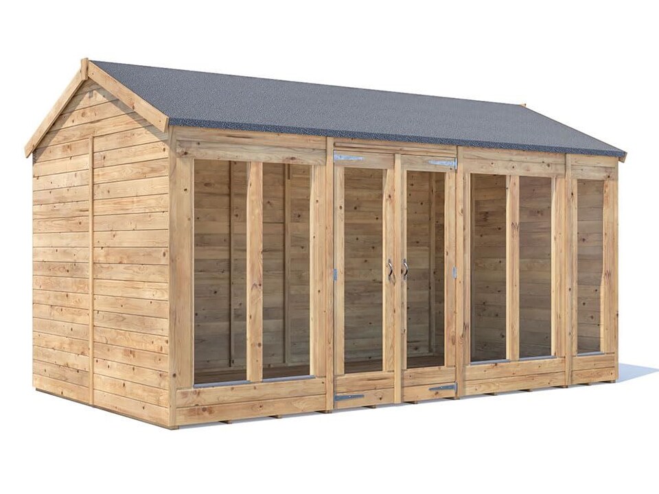 image 1 of Dunster House Summerhouse 4m x 2.4m (14' x 8') Reverse Apex, Pressure Treated, Superfelt, RagePanda