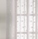 image 3 of Pair of Belle White Sheer Floral Embroidery Voile Panels with Rod Pocket Header 137 CMS