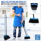 image 9 of Long Handled Dustpan and Brush Set Upright Sweeping Broom with Built-In Bristle Cleaner