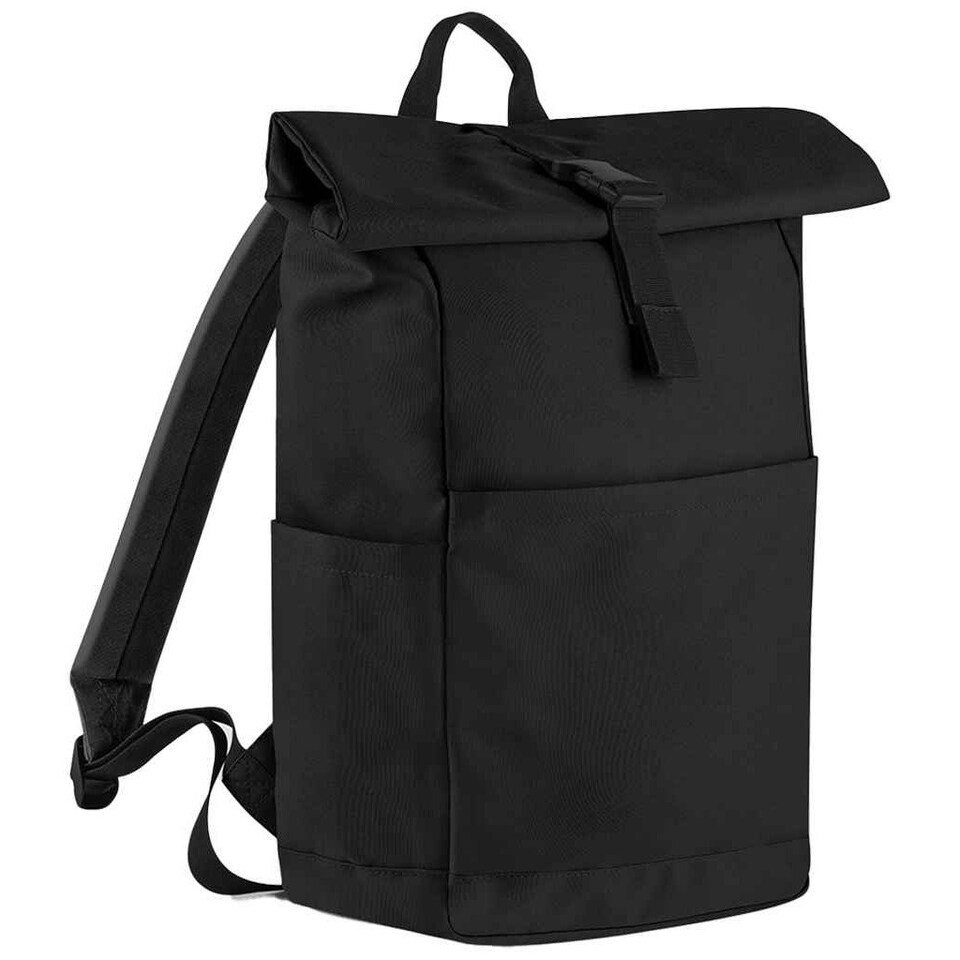 image 1 of Bagbase Premium Roll Top Recycled Backpack - Black - One Size