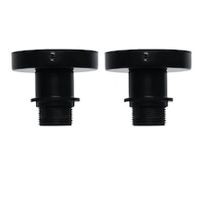 Set of 2 Cassidy - Black E27 Flush Mount Ceiling Lights for Easy Fit Shades | Black | 2