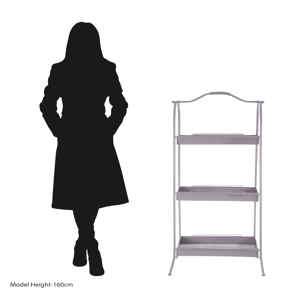 image 1 of Lexa Grey Metal Storage Rack Grey