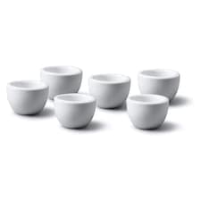 Wm Bartleet & Sons Porcelain Mini Butter Pat/Pinch Bowl, Set of 6 White