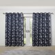 image 2 of Meadows Lined Eyelet Jacquard Curtains 228cm x 183cm Navy Blue | Blue