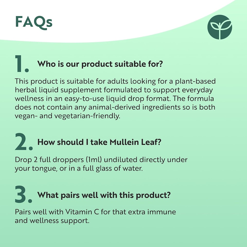 image 1 of Nutravita Mullein Leaf Extract Drops 9,000mg - Lemon Flavour - Vegan Mullein Drops - Fast Absorption, Natural Formula - 2 Months Supply - 60ml