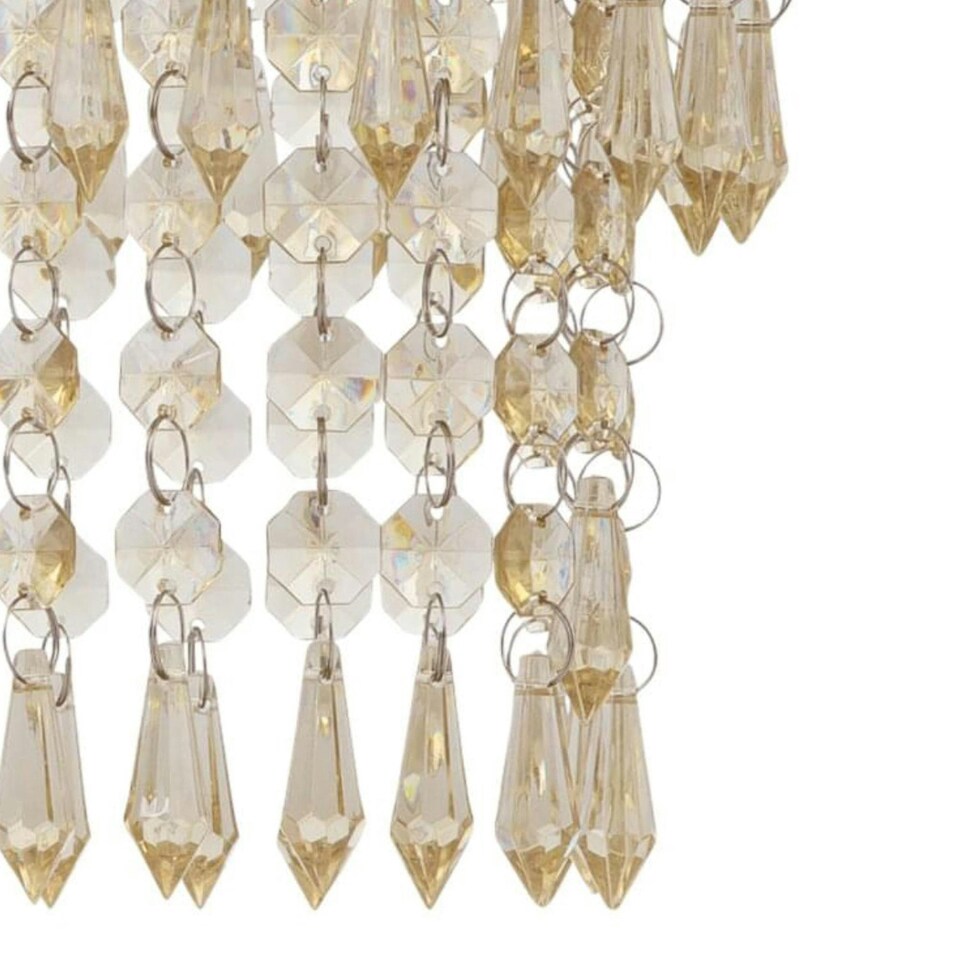 image 1 of First Choice Lighting Set of 2 Amber Jewel Tiered Light Shades Clear | Bronze