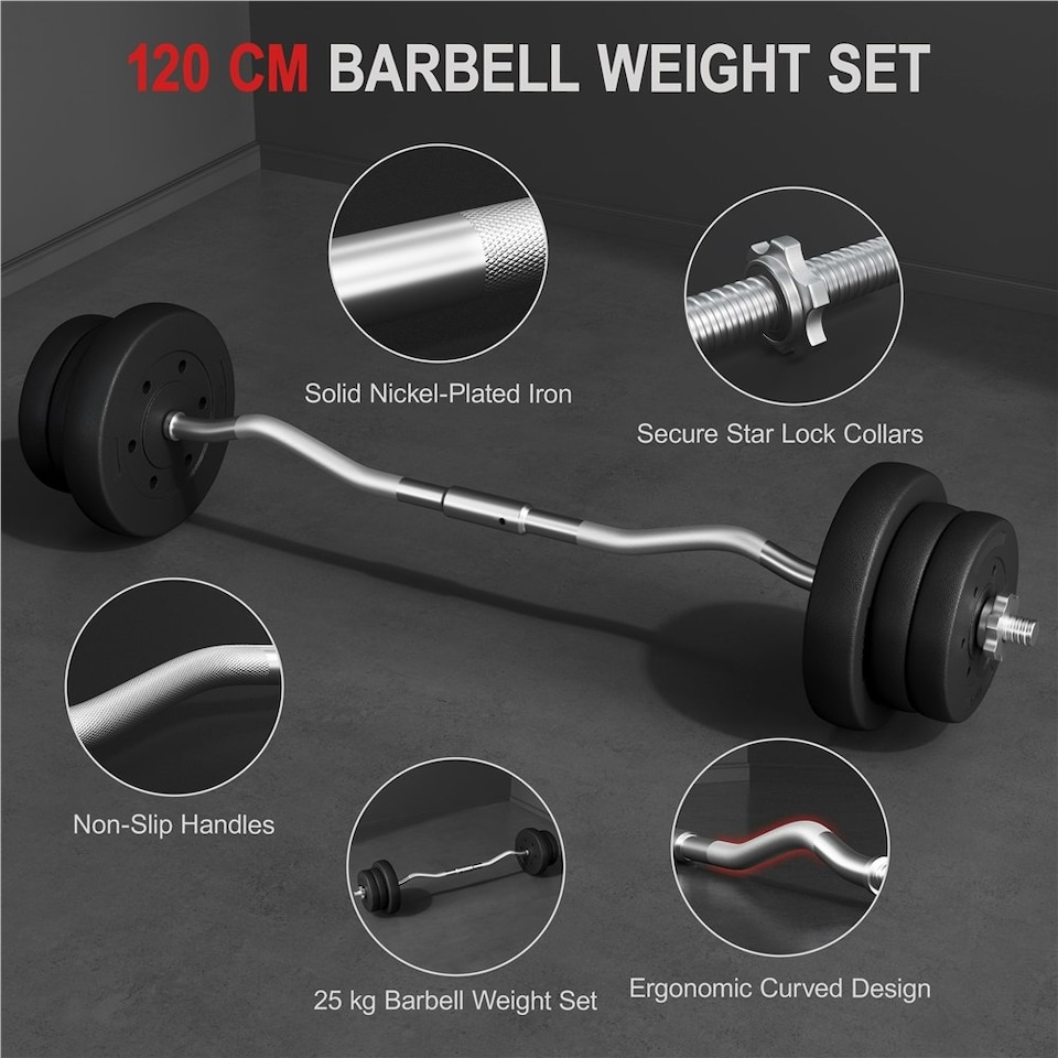 image 1 of Yaheetech Detachable Curl Bar with Plates and Star Locks